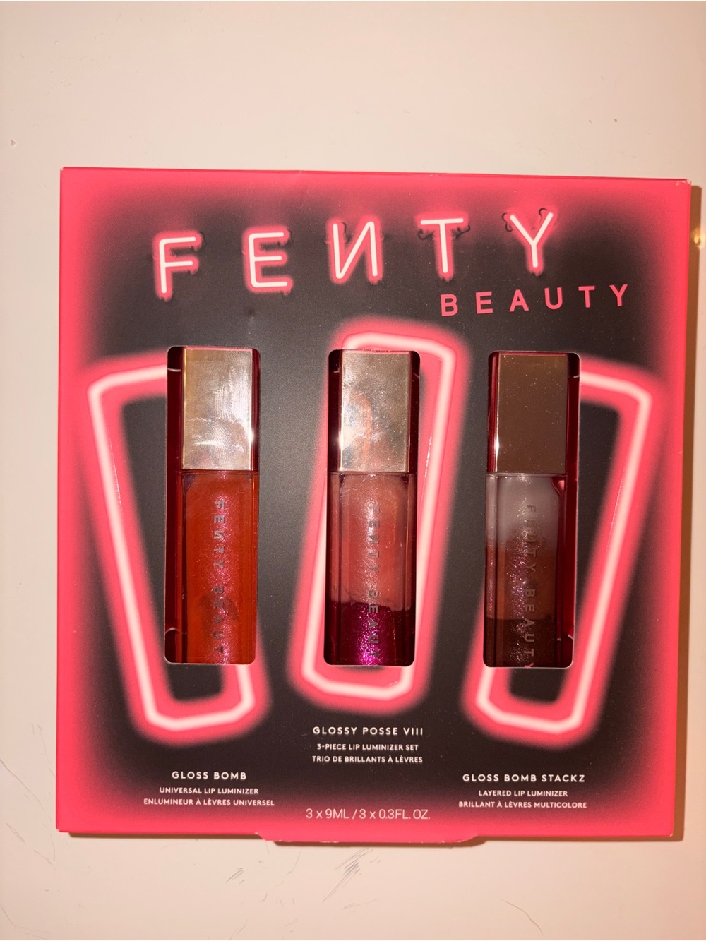 Fenty Beauty Glossy Posse VIII Lip Luminizer Set - Red, Pink, Brown
